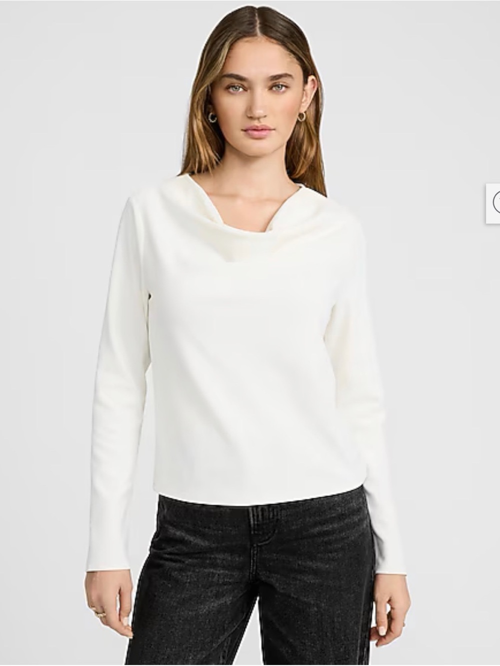 Express White Cowl Neck Long Sleeve Top NWT Size Small